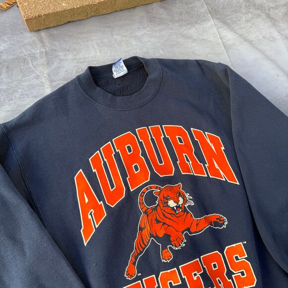 Vintage 90's Bike Auburn Tigers Navy Blue Crewneck Pullover Sweatshirt Sz Medium - Picture 5 of 8